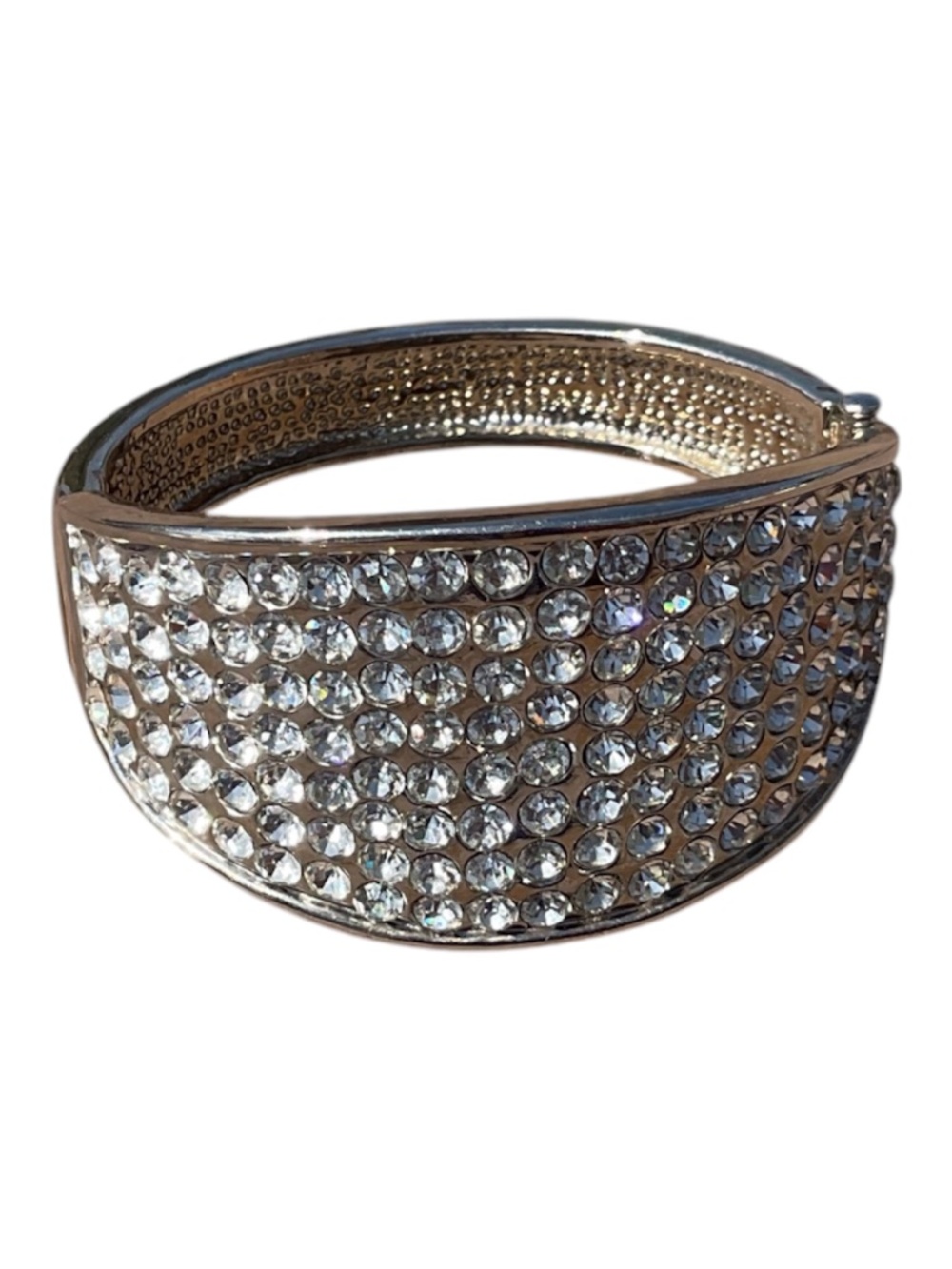 Crystal Pave Silver Tone Cuff Bracelet - Women Jewelry